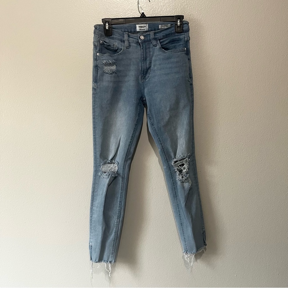 KENSIE-The Ultimate High Rise Skinny Light Blue Distressed Ankle Jeans 4/27